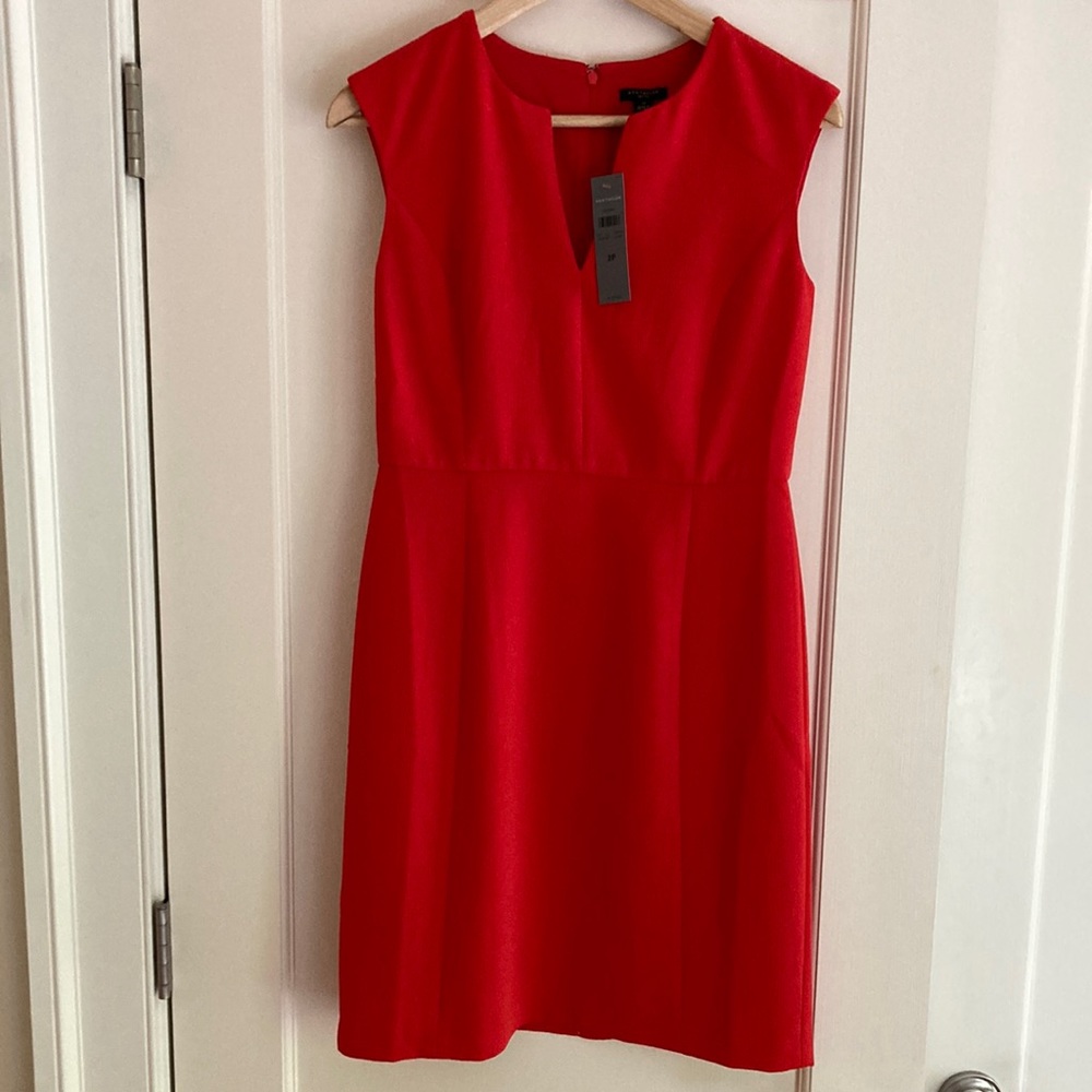 2P Ann Taylor shift dress in coral/salmon/orange red